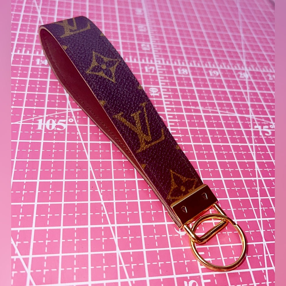 ‼️ monogram Wristlet Keychain Key fob Handmade